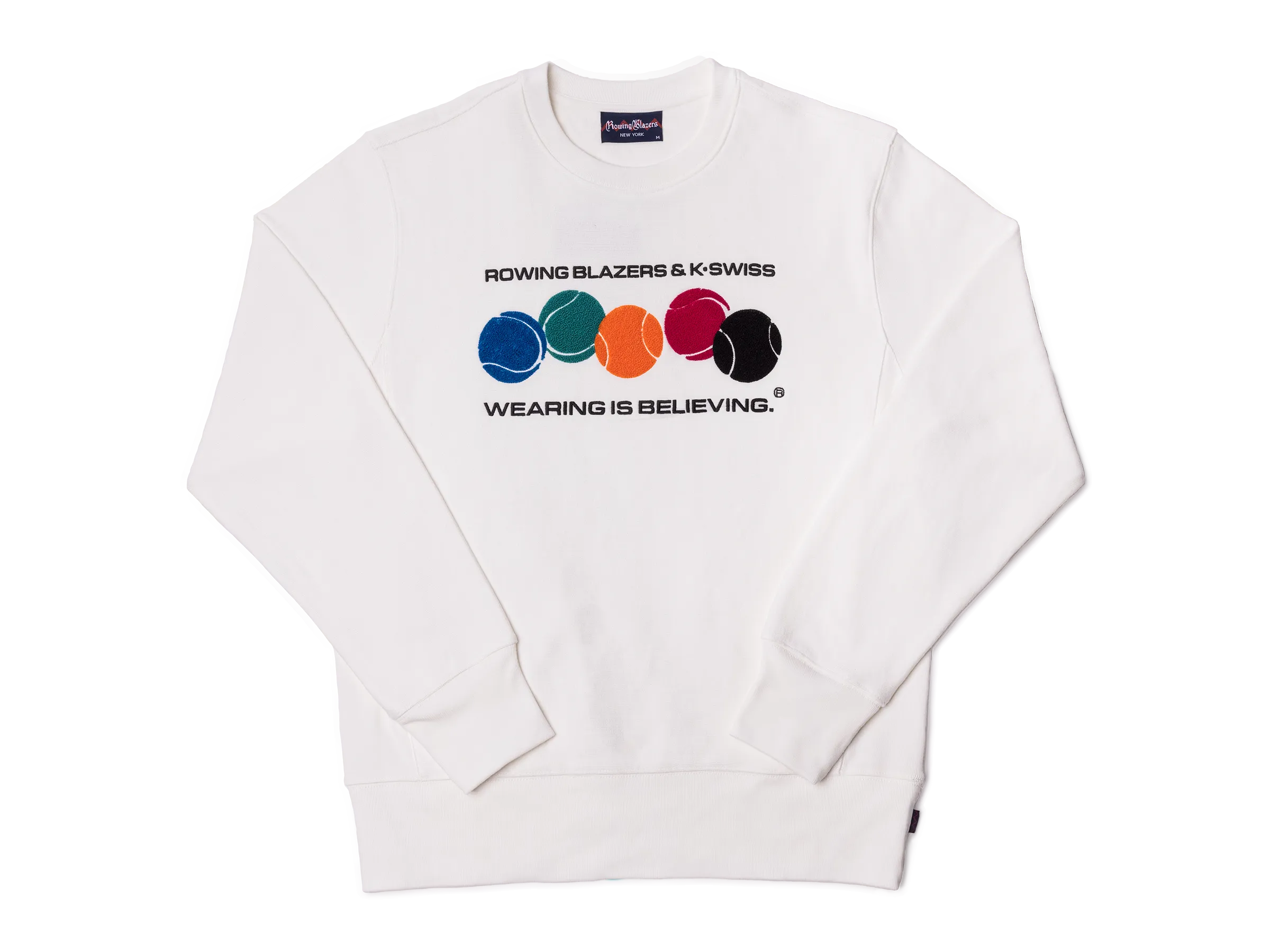 106074-100 | ROWING BLAZERS X K-SWISS CREWNECK SWEATSHIRT | WHITE