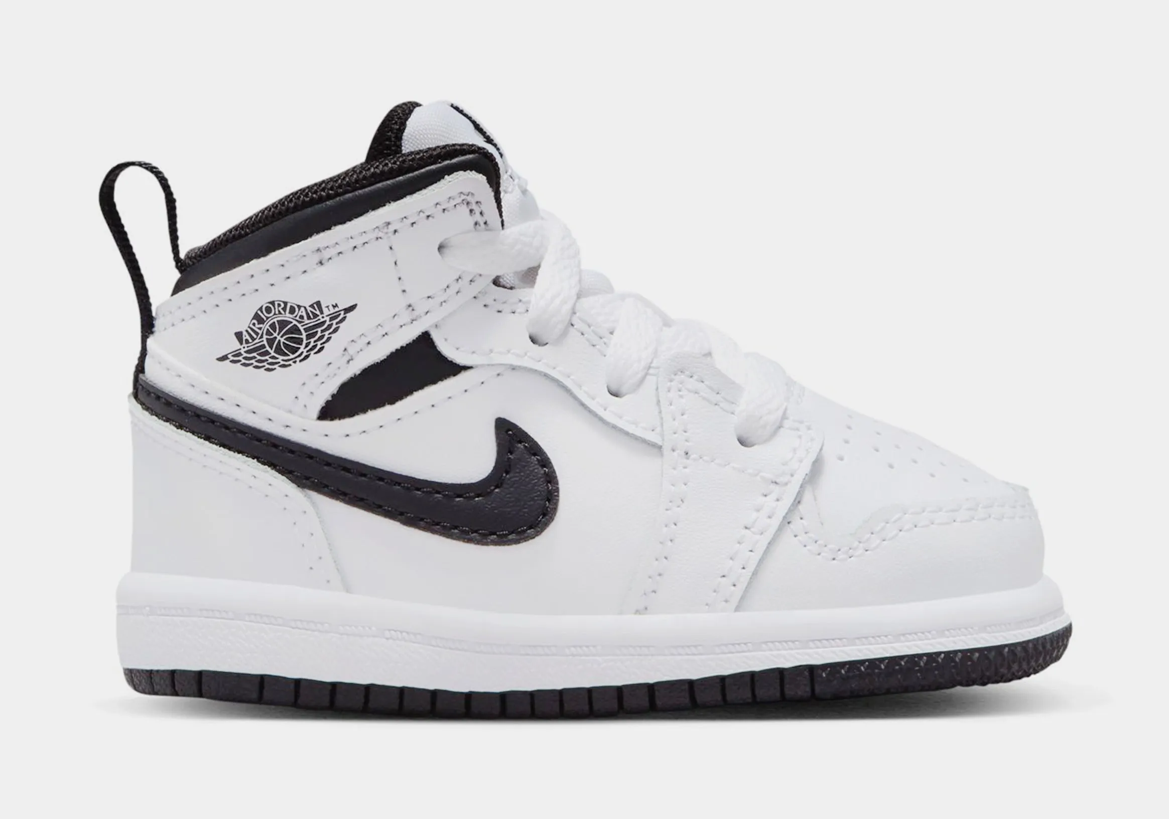 Air Jordan 1 Mid Infant Toddler Lifestyle Shoes (White/Black)