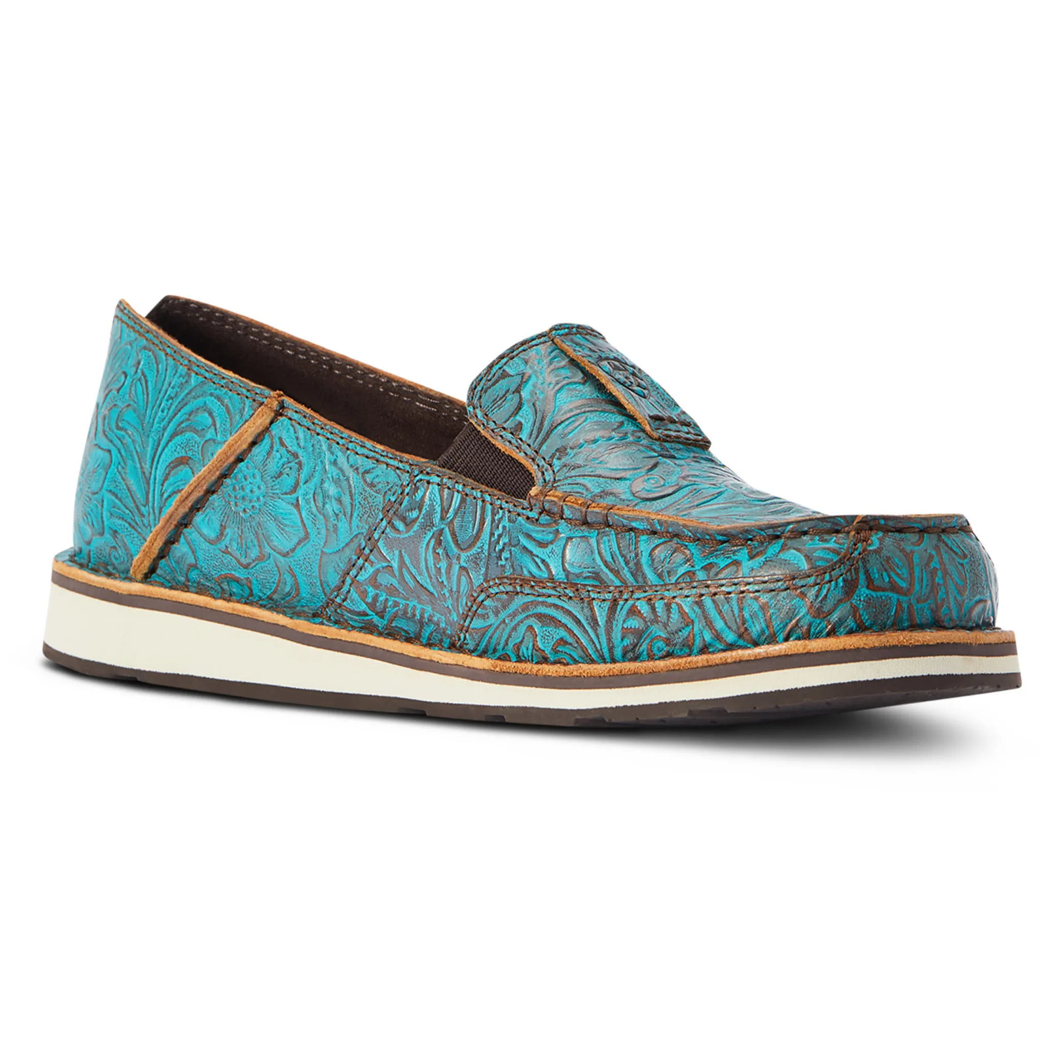 ARIAT WOMEN'S TURQUOISE FLORAL EMBOSSED CRUISER - 10042526