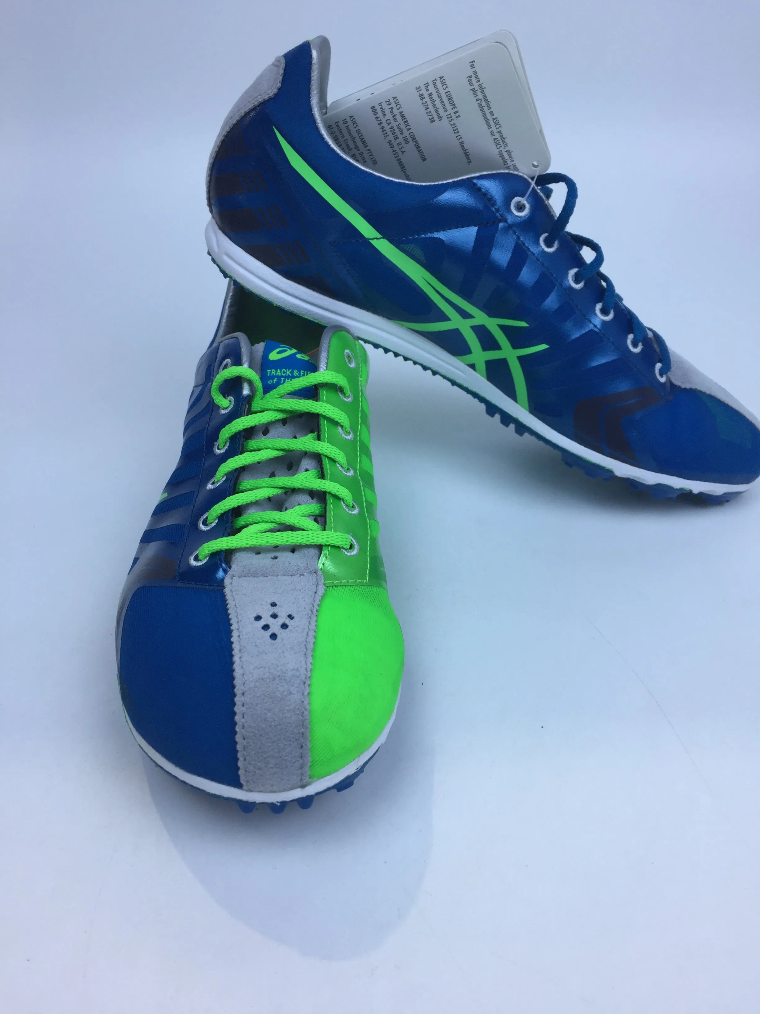 ASICS Men Spivey LD Track Neon Green Quick Silver 7 Medium US Pair of Shoes