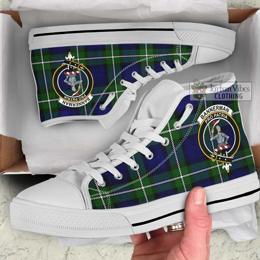 Bannerman Tartan High Top Shoes with Family Crest