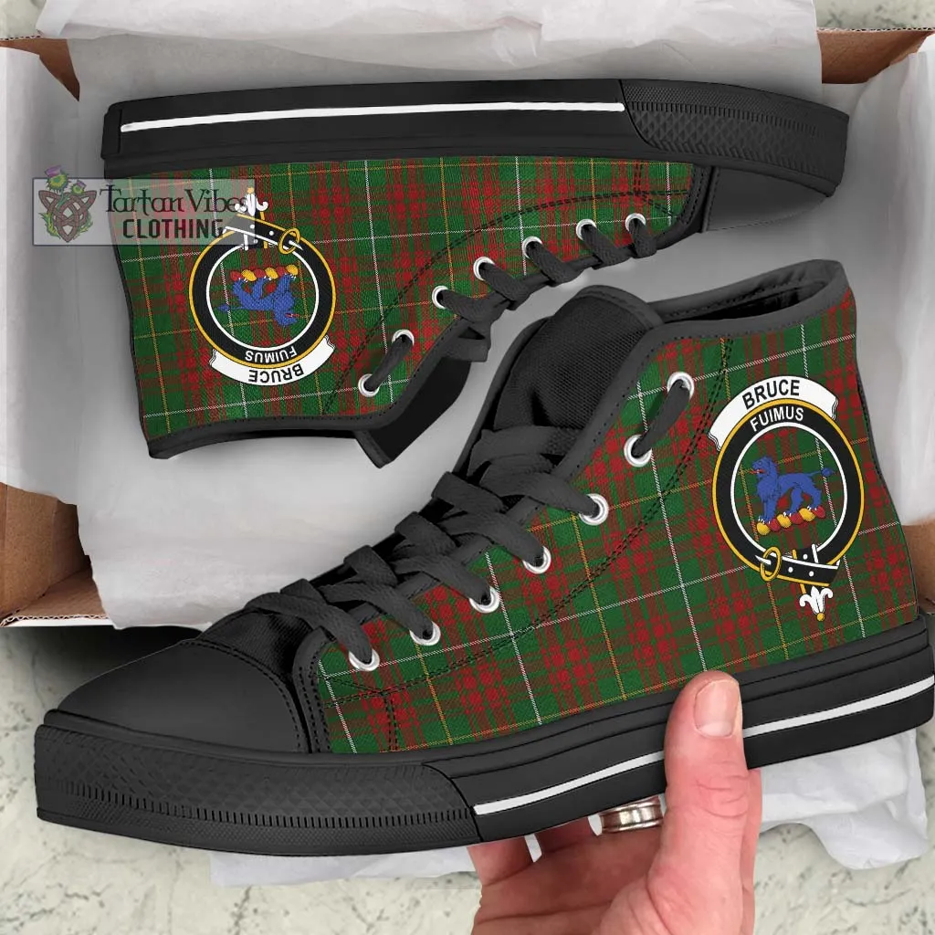 Bruce Hunting Tartan High Top Shoes with Family Crest