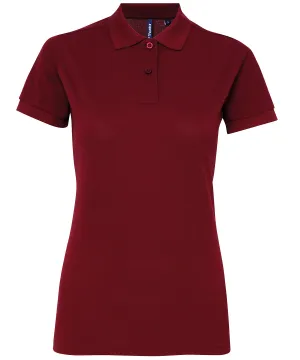 Burgundy - Women’s polycotton blend polo