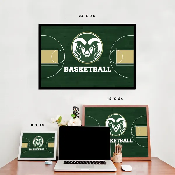 Colorado State Rams - Basketball Court Poster