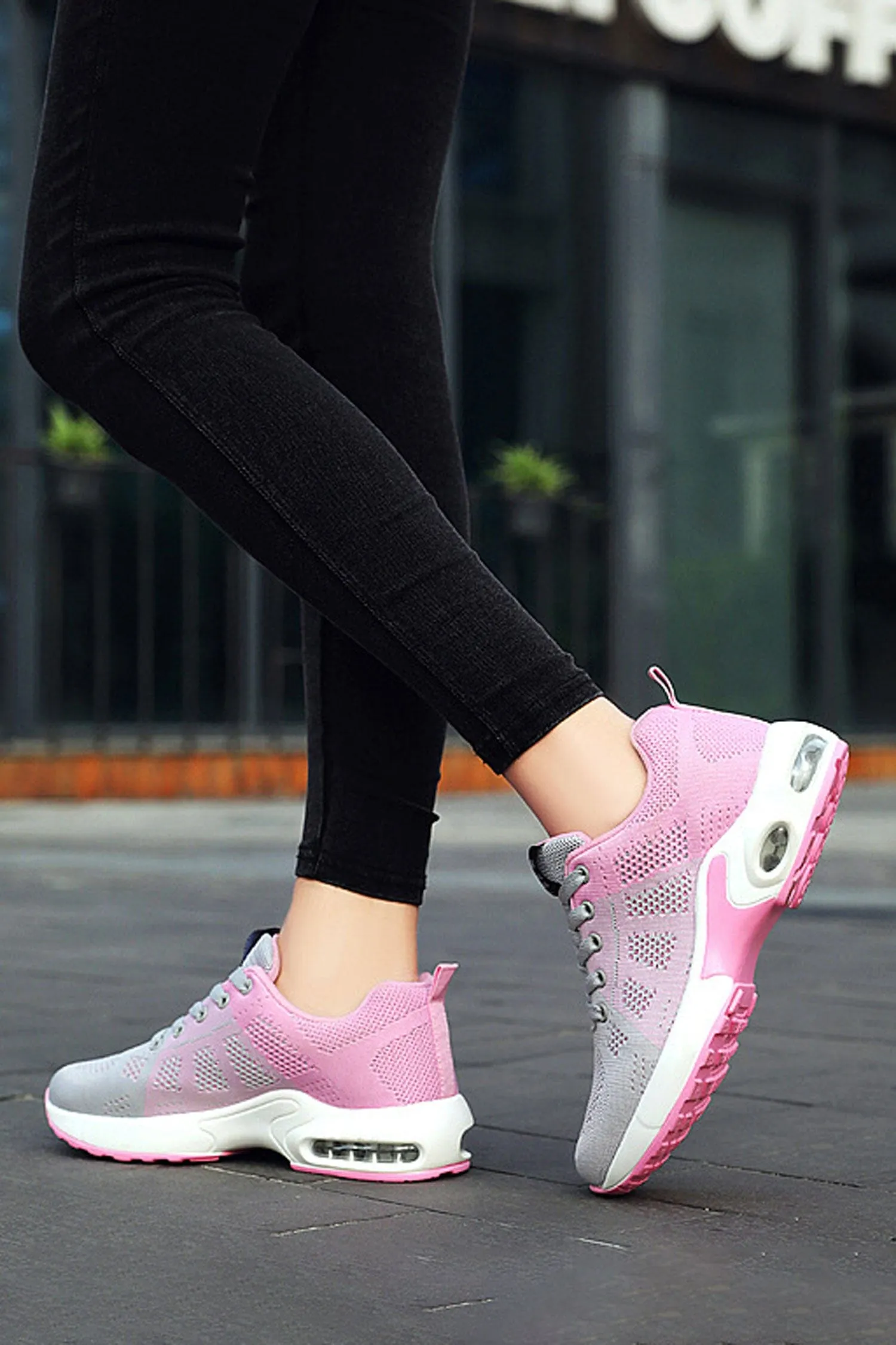 Fashion Women's Air-Cushioned Lace-Up Sneakers