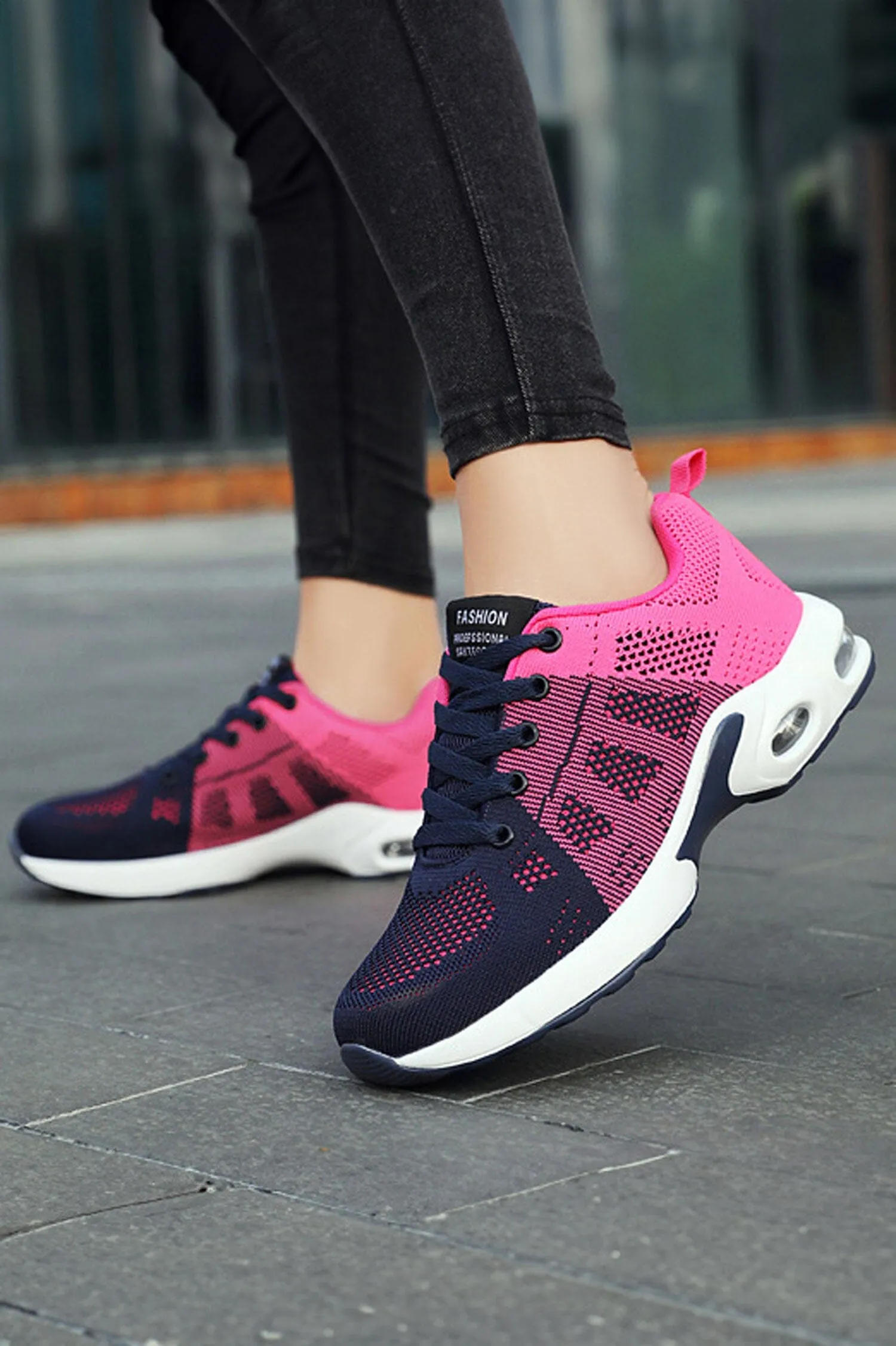 Fashion Women's Air-Cushioned Lace-Up Sneakers