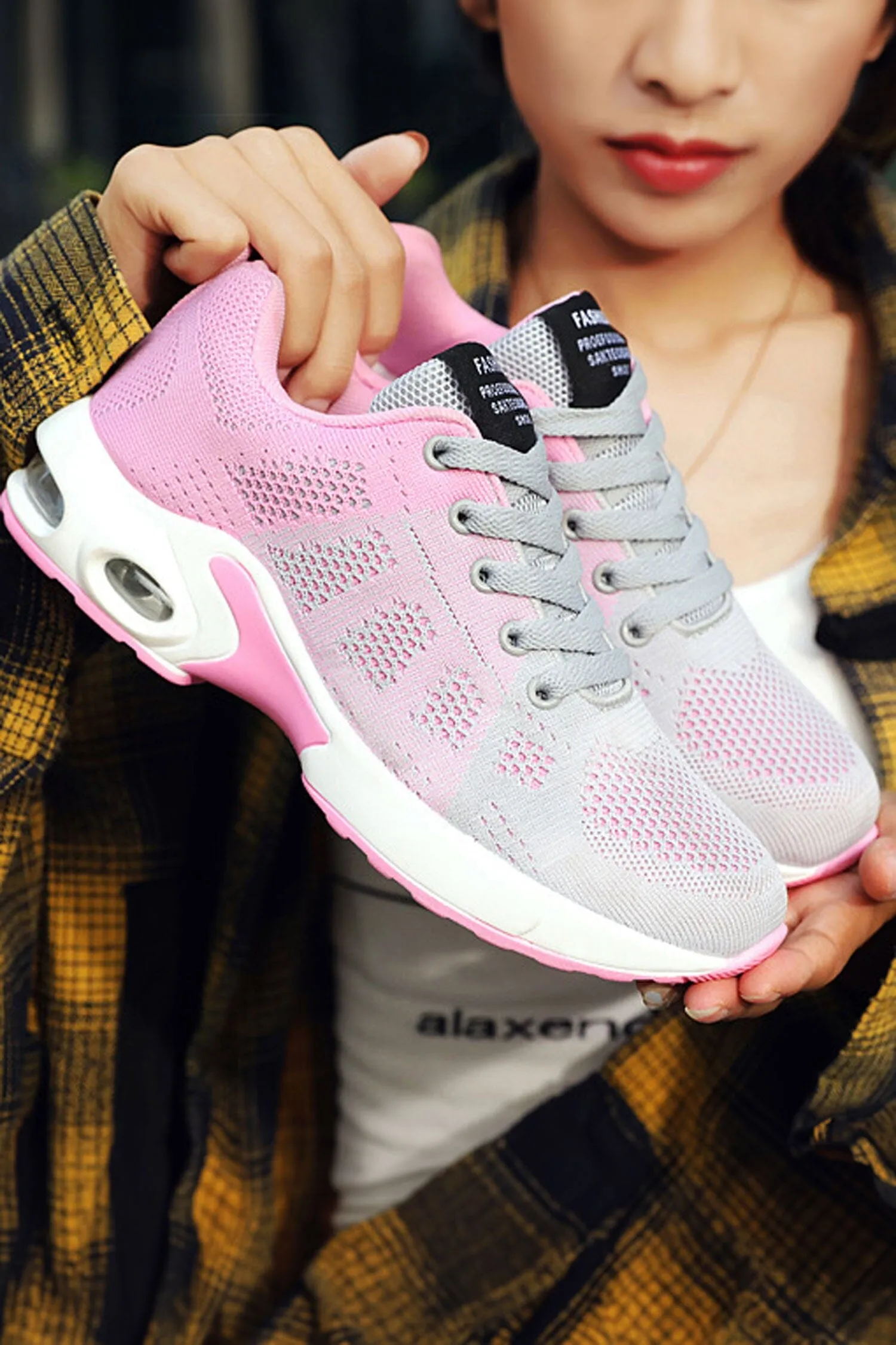 Fashion Women's Air-Cushioned Lace-Up Sneakers