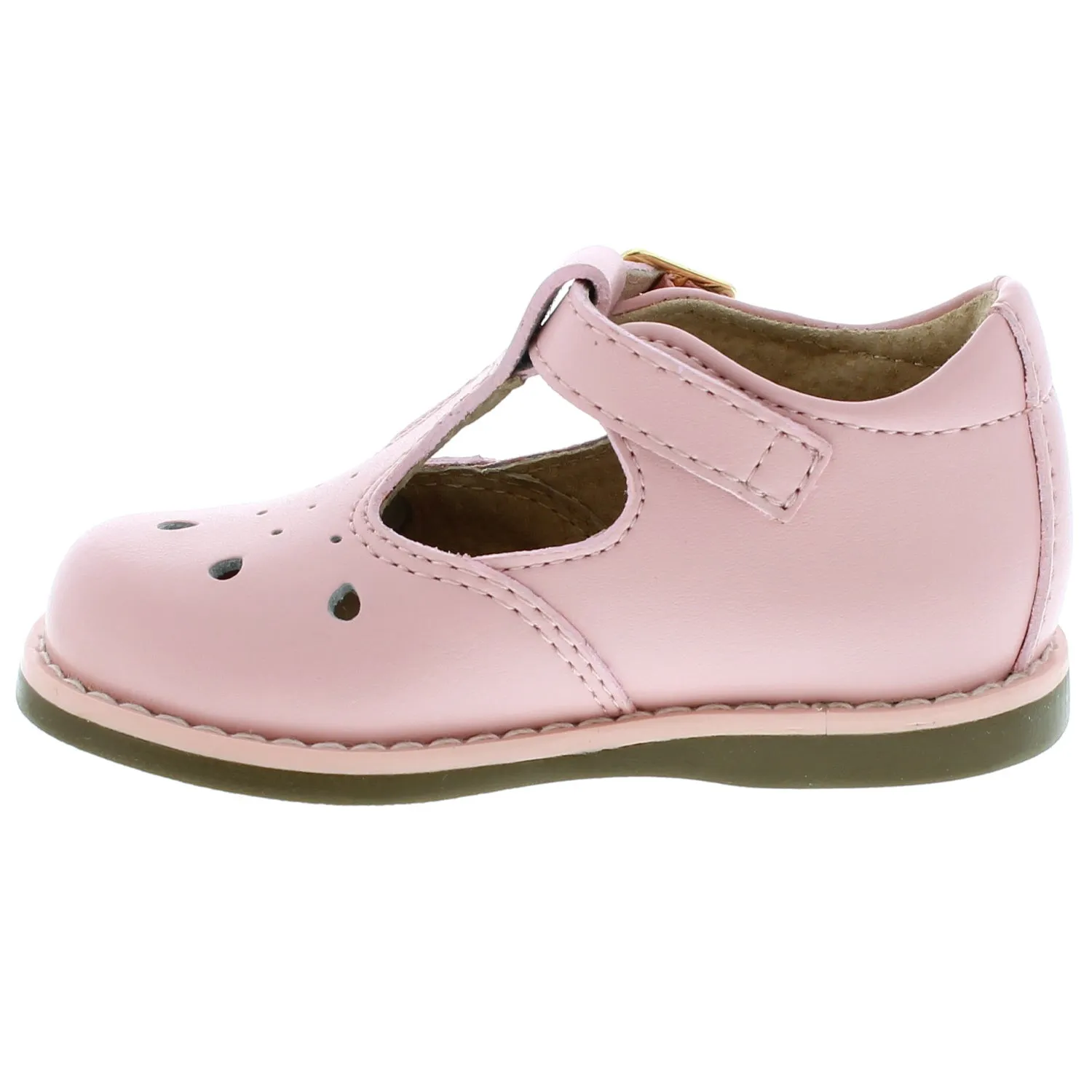 Harper Baby T-strap Dress Shoe - Pink Leather