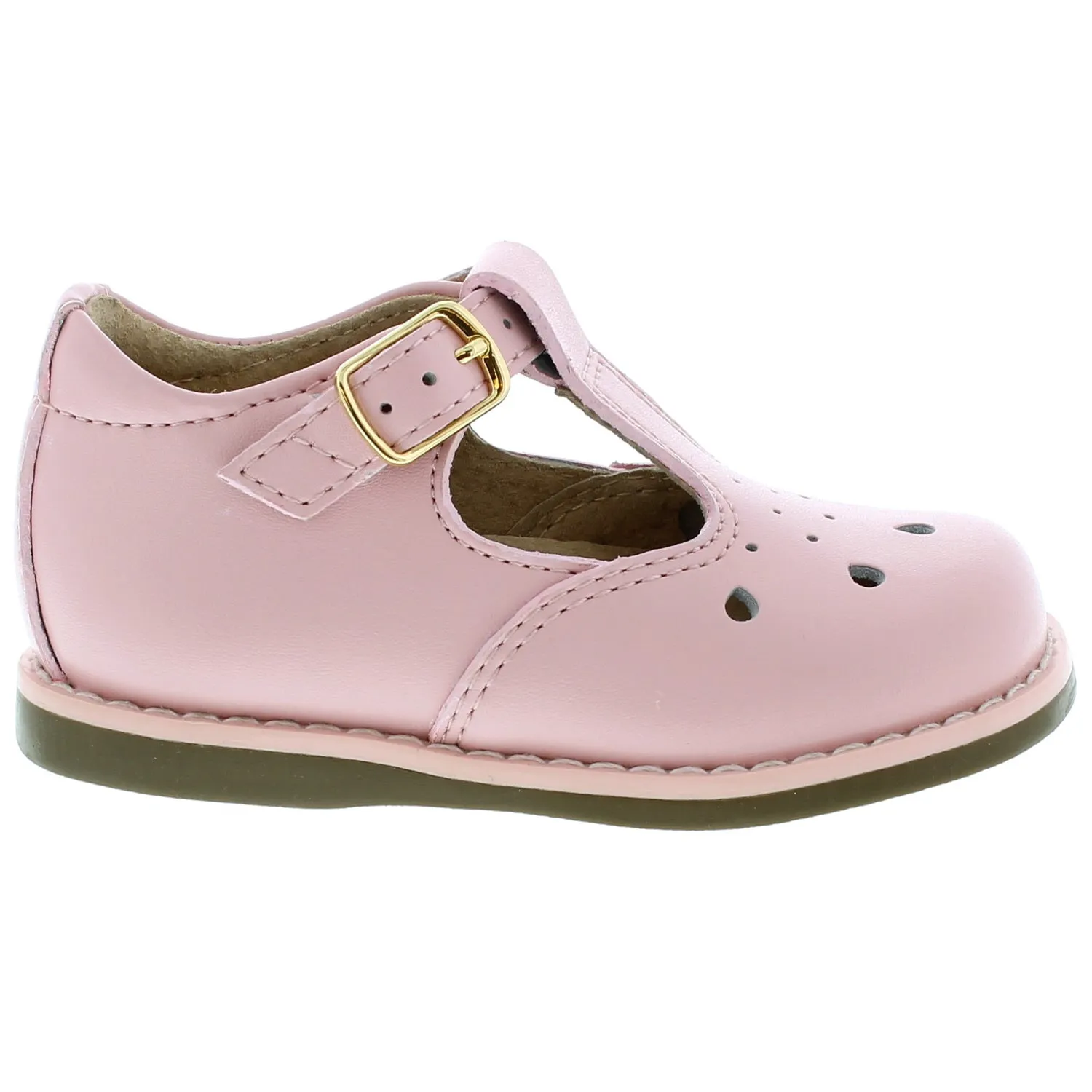 Harper Baby T-strap Dress Shoe - Pink Leather