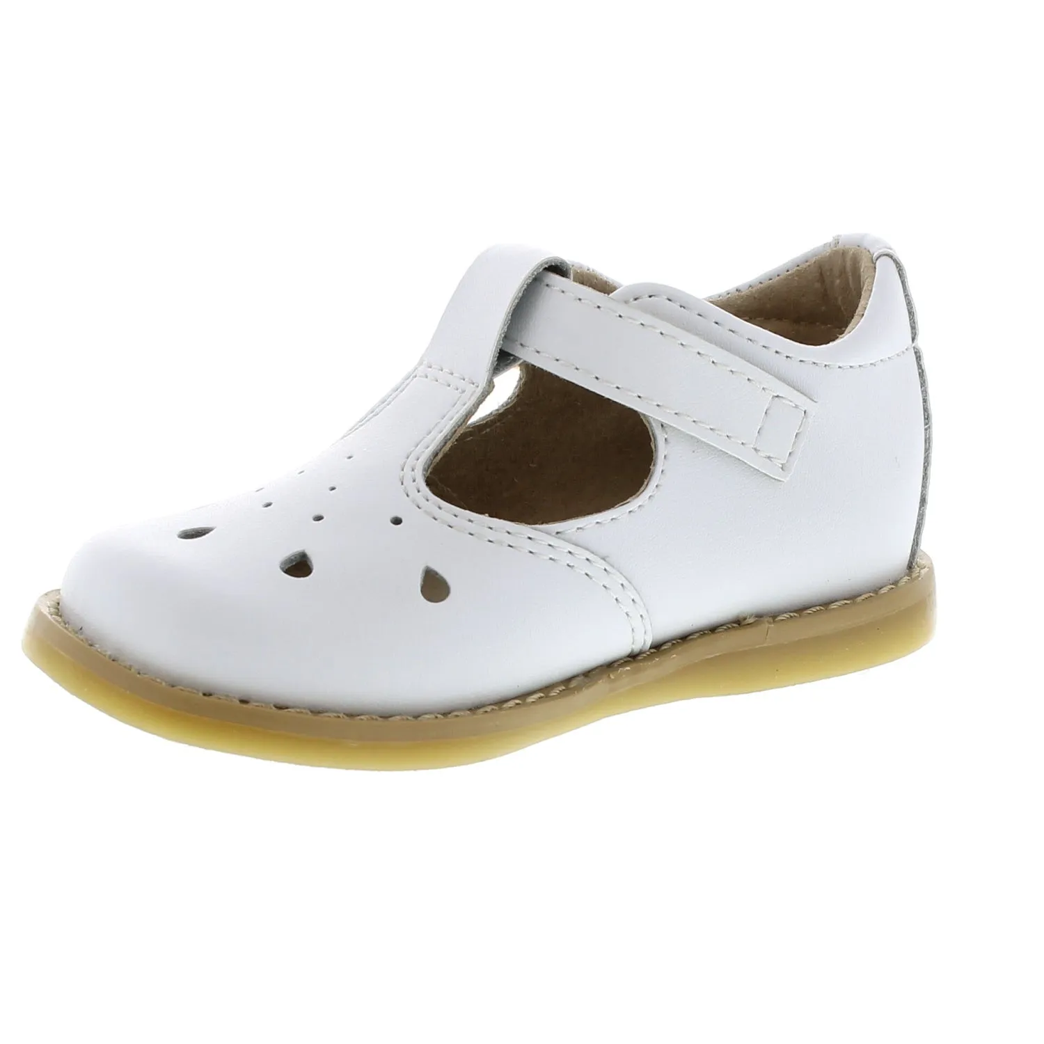 Harper Baby T-strap Dress Shoe - White Leather