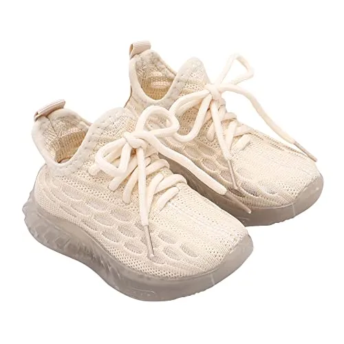 Hopscotch Baby Boys and Baby Girls Mesh Solid Athletic Shoes in Beige Color, UK:6 (YUQ-3540027)