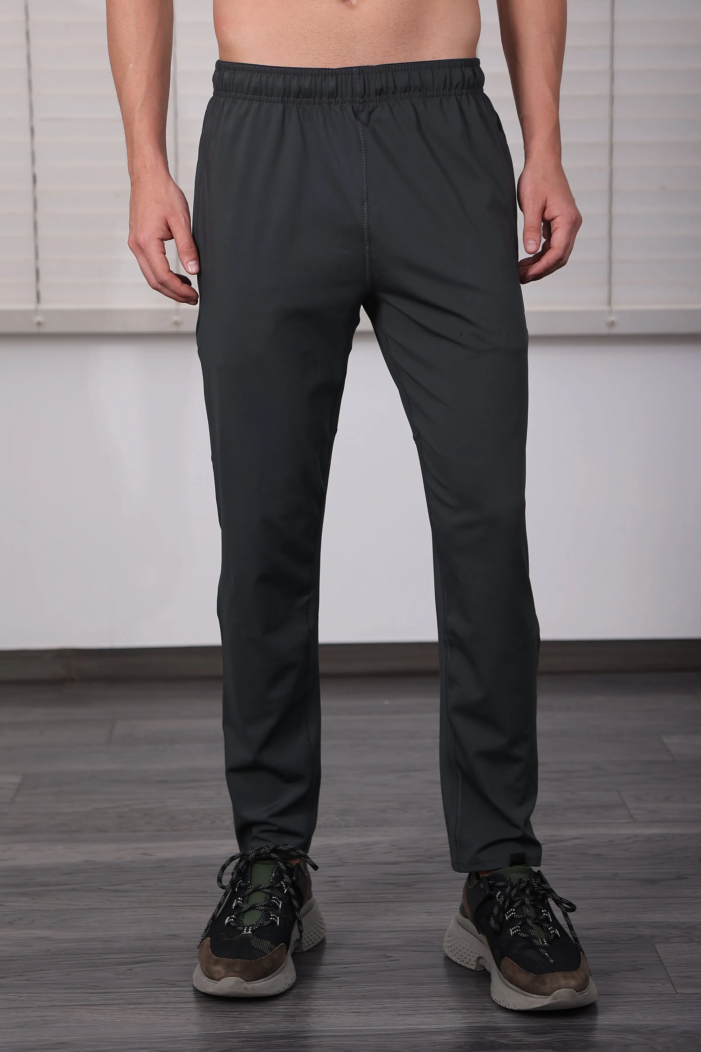 Ivyn Charcoal Grey Track Pants for Men's