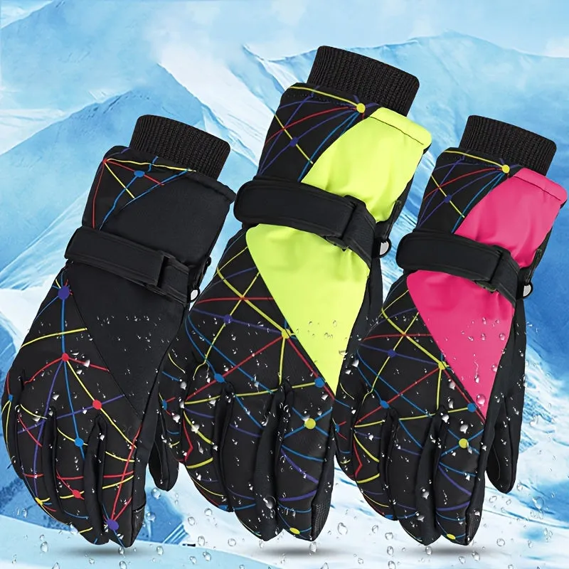 Kids Winter Ski Gloves Waterproof Windproof Warm Outdoor Snowboard gloves