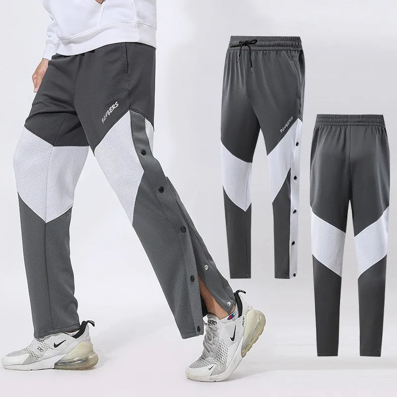 Mens Buttons Pants Running Sports Trousers Male Casual Jogging Basketball Football Sweatpants Outdoor Athletics Loose Plus Size