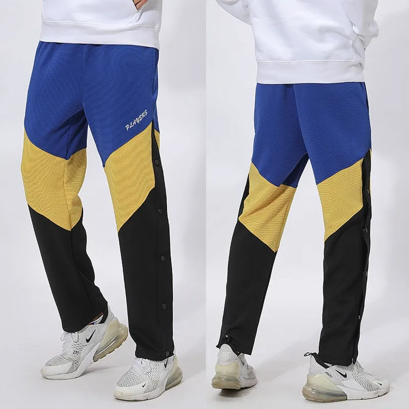 Mens Buttons Pants Running Sports Trousers Male Casual Jogging Basketball Football Sweatpants Outdoor Athletics Loose Plus Size