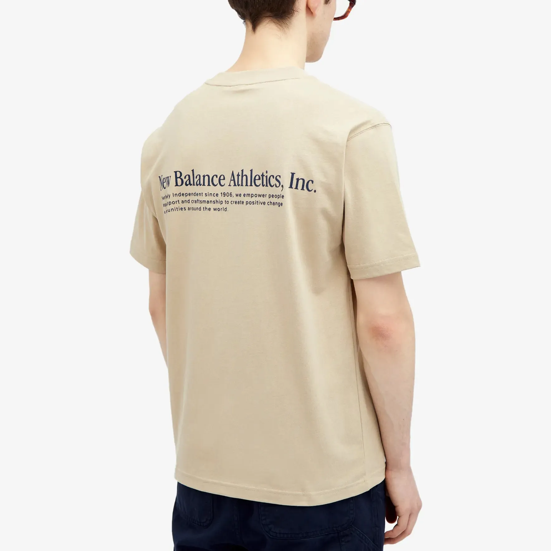 New Balance NB Athletics Flocked T-Shirt, Light Brown