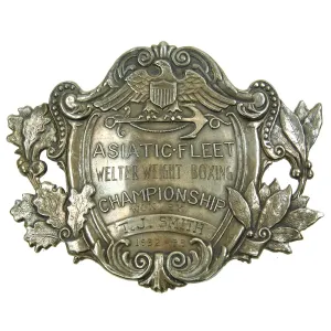 Original U.S. Navy 1932-1933 Asiatic Fleet Welterweight Boxing Championship Belt Buckle