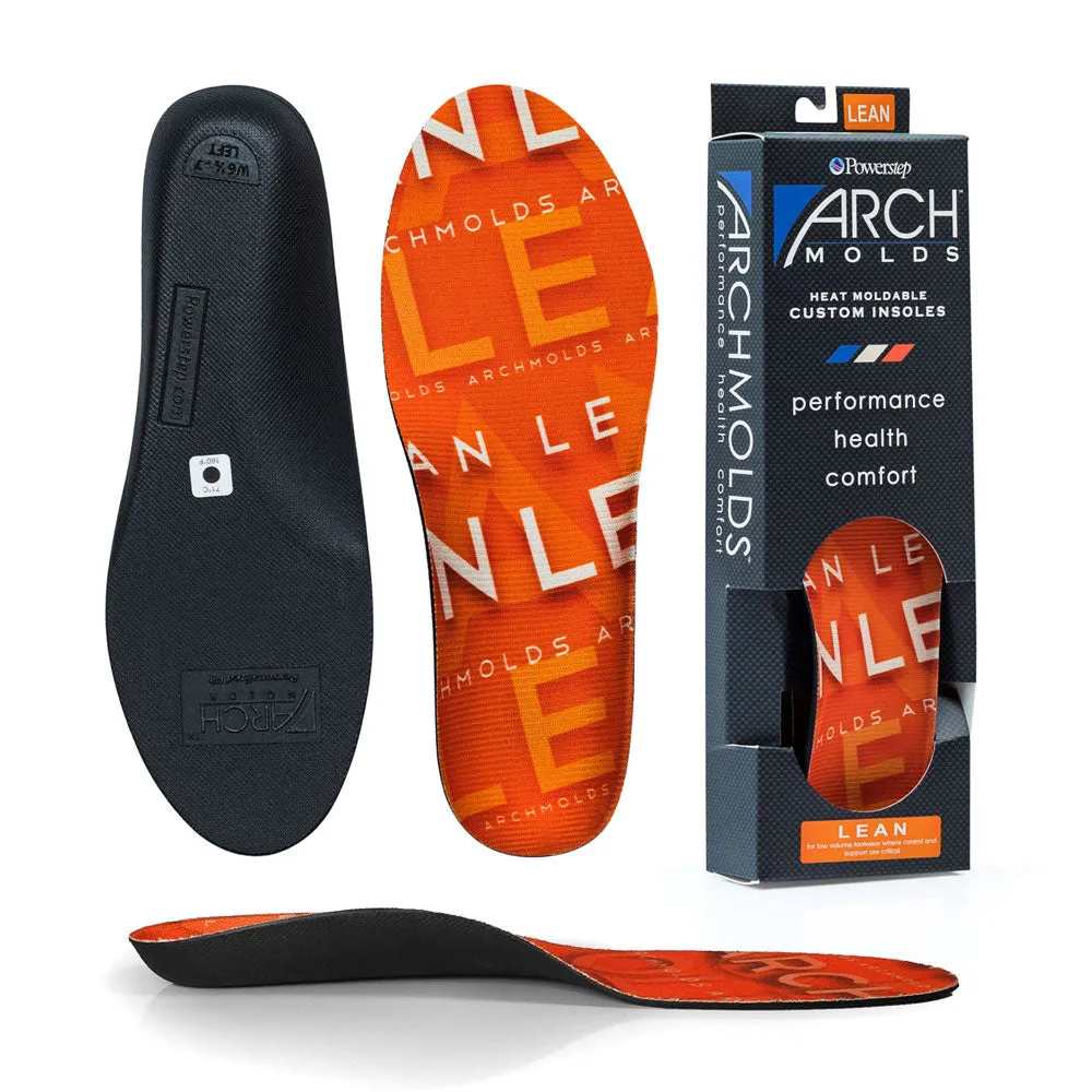 PowerStep ArchMolds Lean Insoles | Low-Profile Custom Arch Support Orthotic, Exact Fit