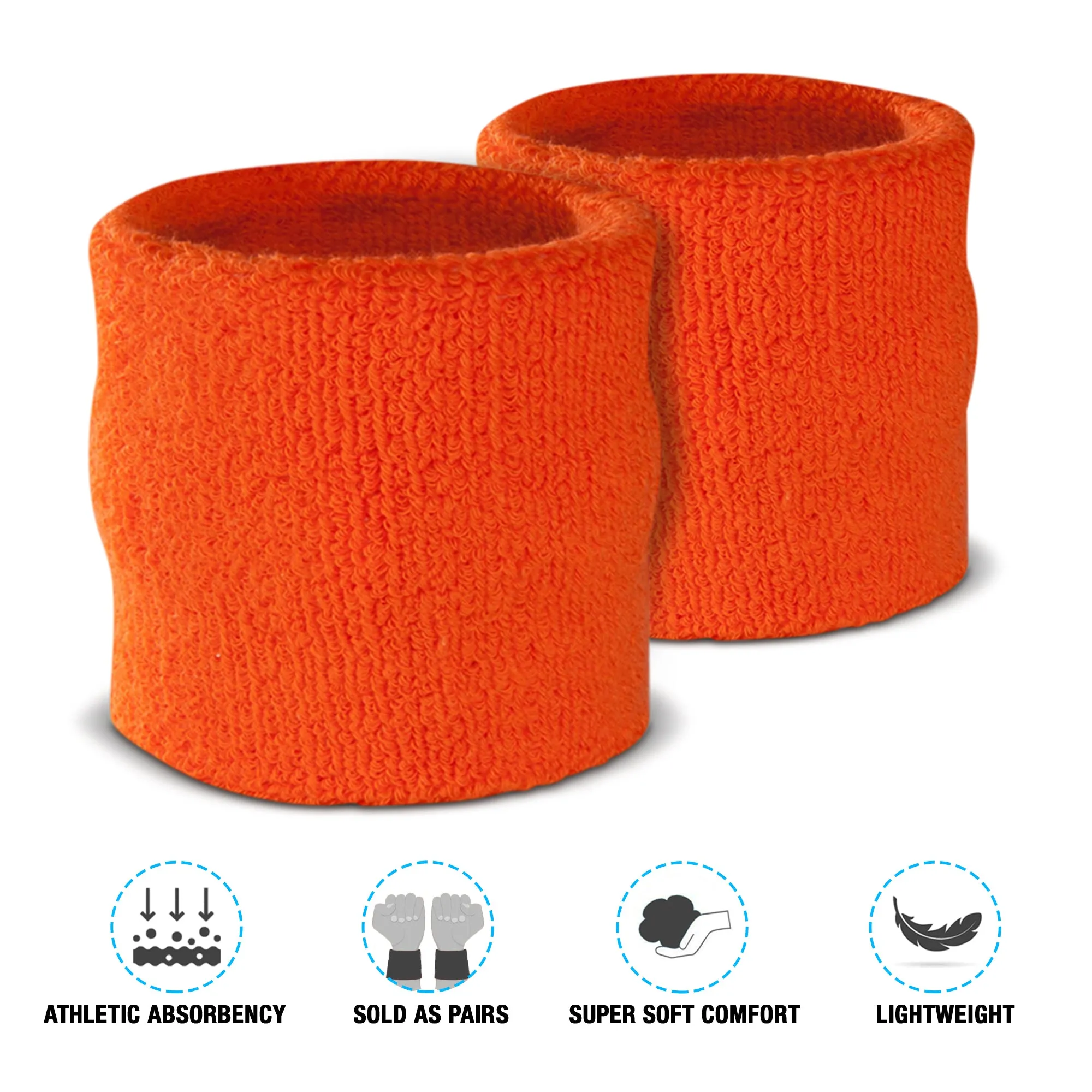 Premium Terry Cloth Cotton Wristband Pair