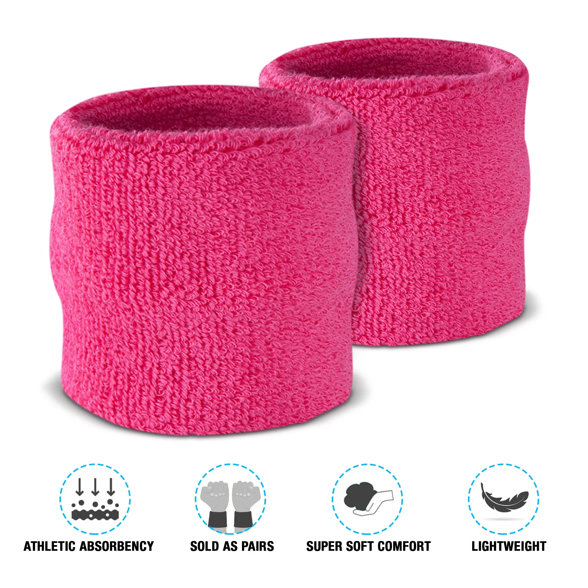 Premium Terry Cloth Cotton Wristband Pair