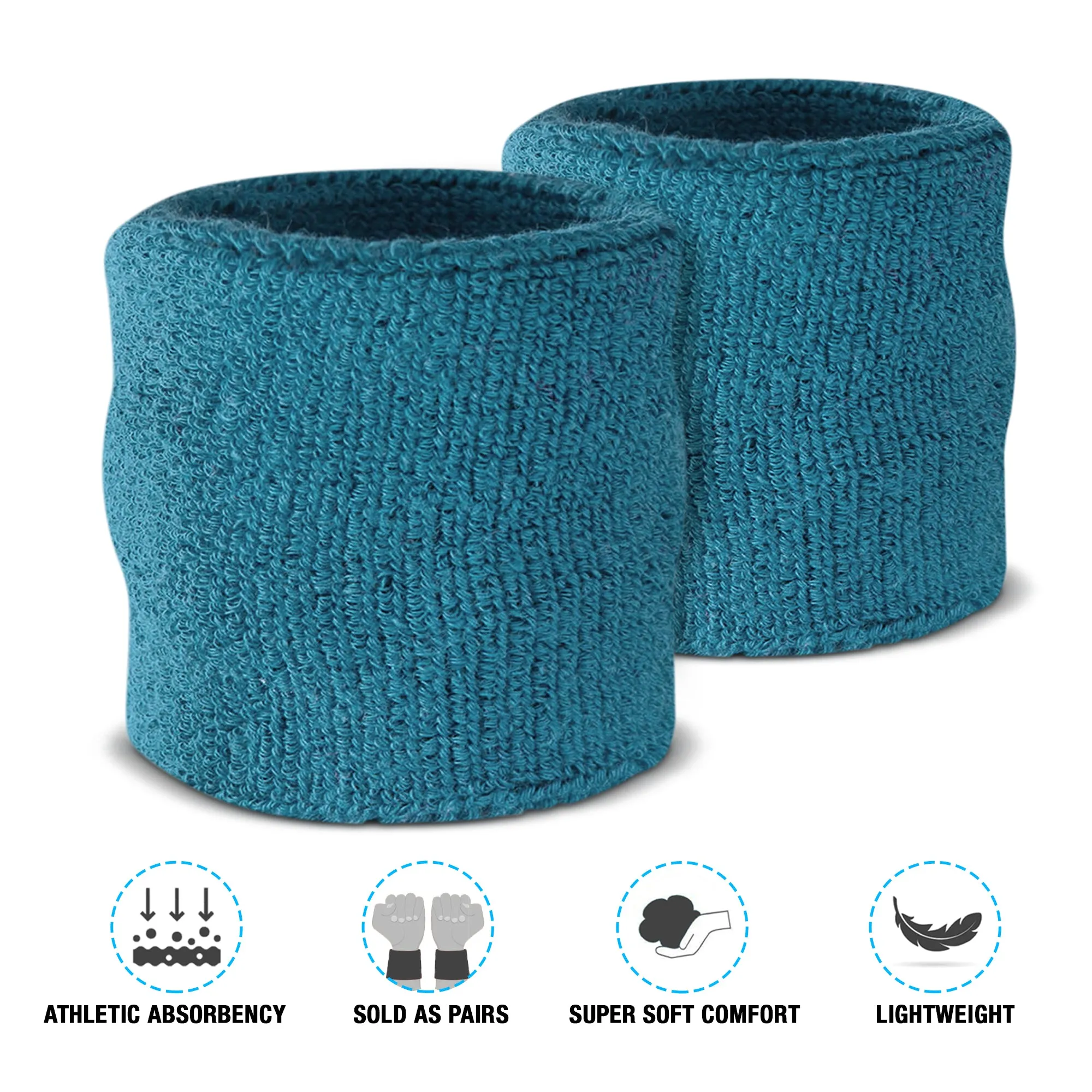 Premium Terry Cloth Cotton Wristband Pair