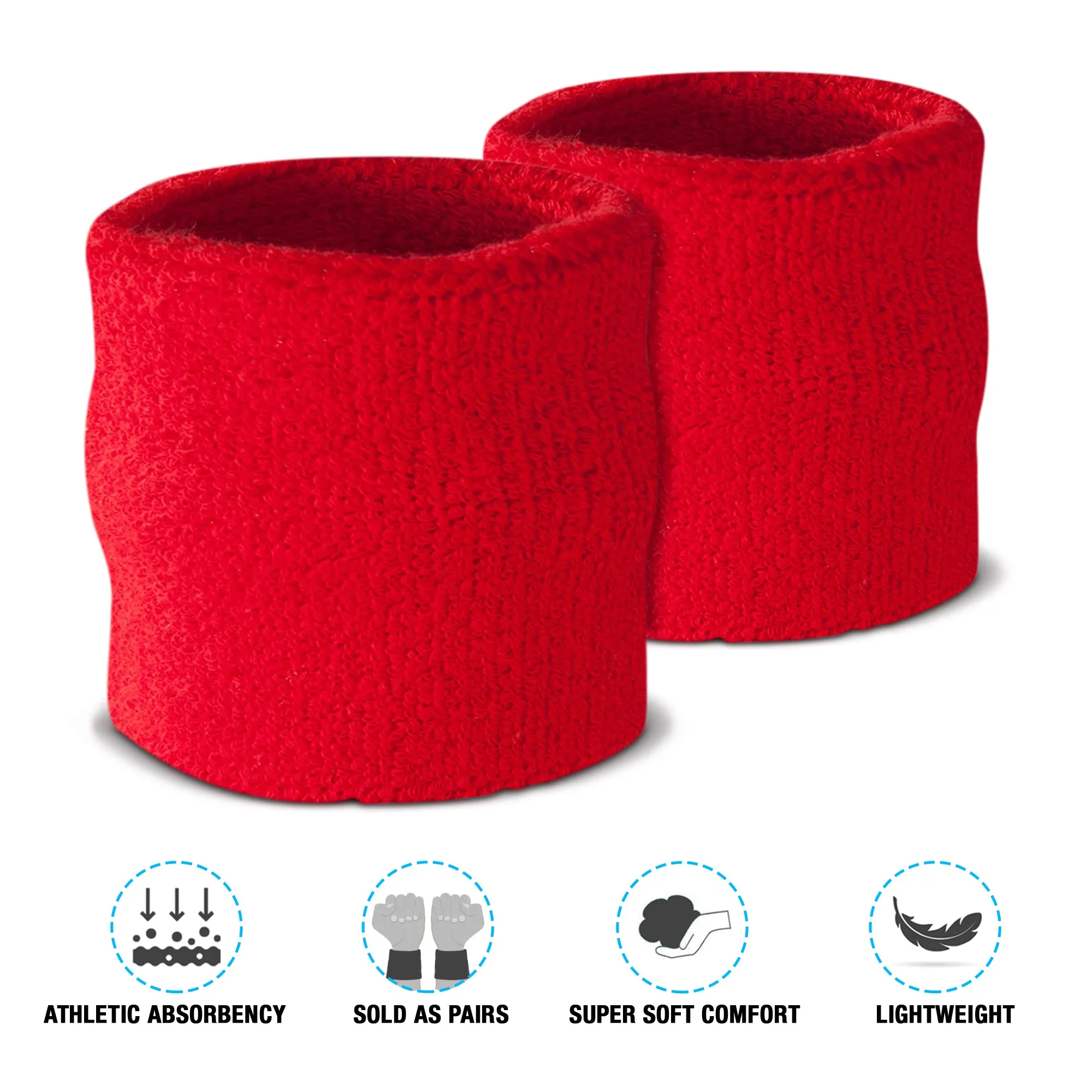 Premium Terry Cloth Cotton Wristband Pair