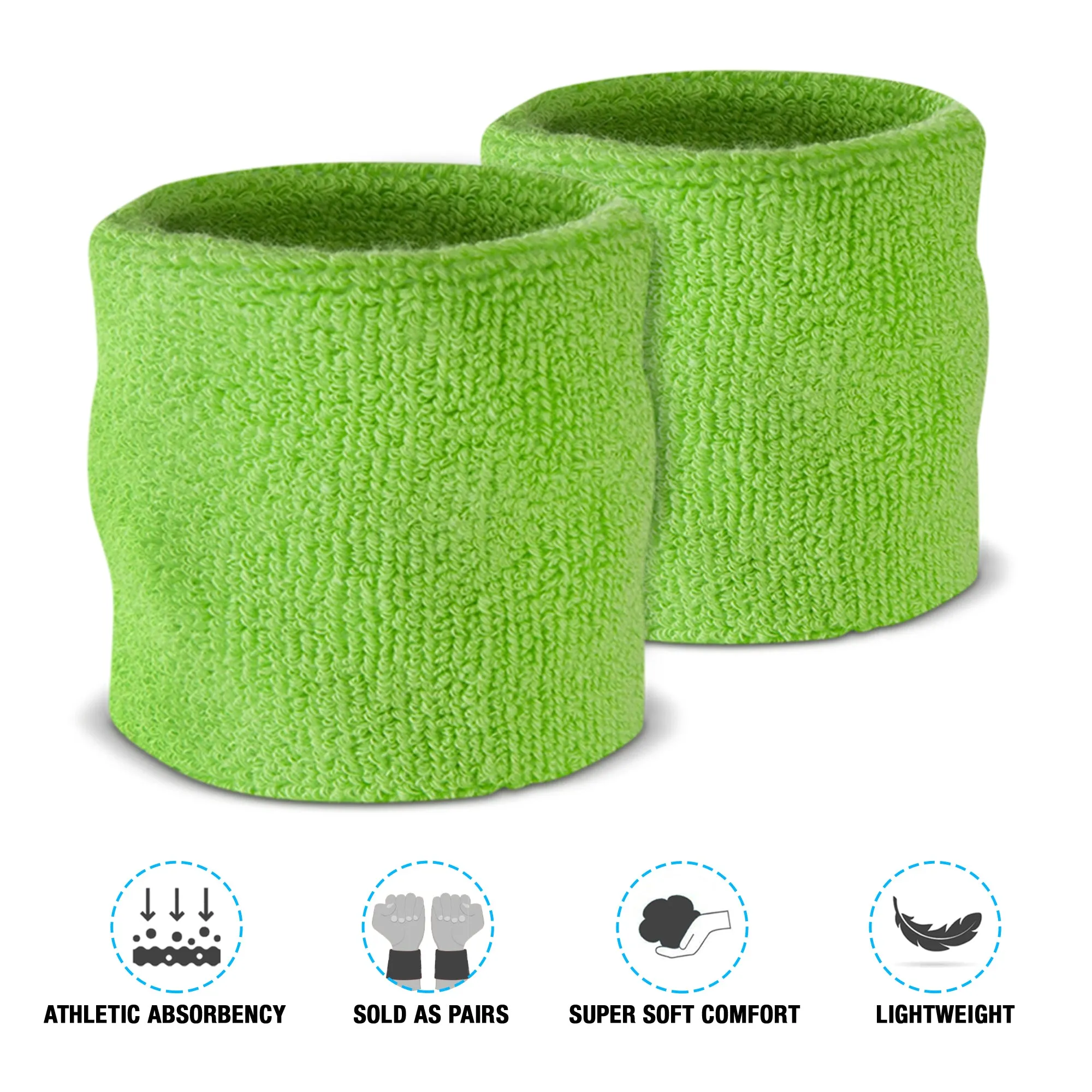 Premium Terry Cloth Cotton Wristband Pair