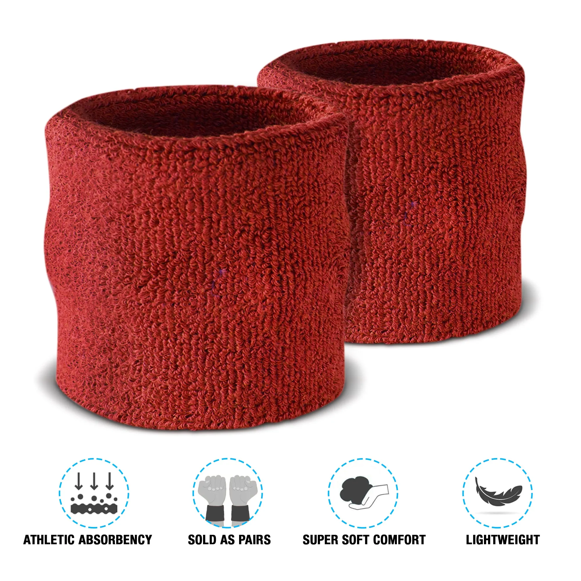 Premium Terry Cloth Cotton Wristband Pair