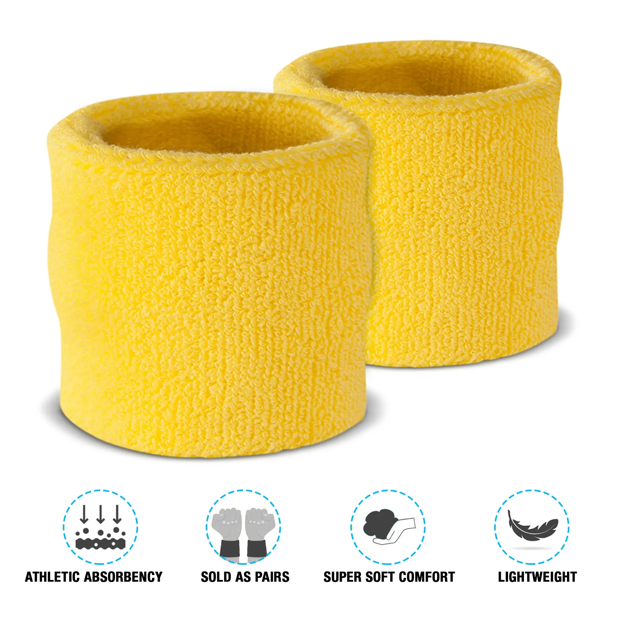 Premium Terry Cloth Cotton Wristband Pair