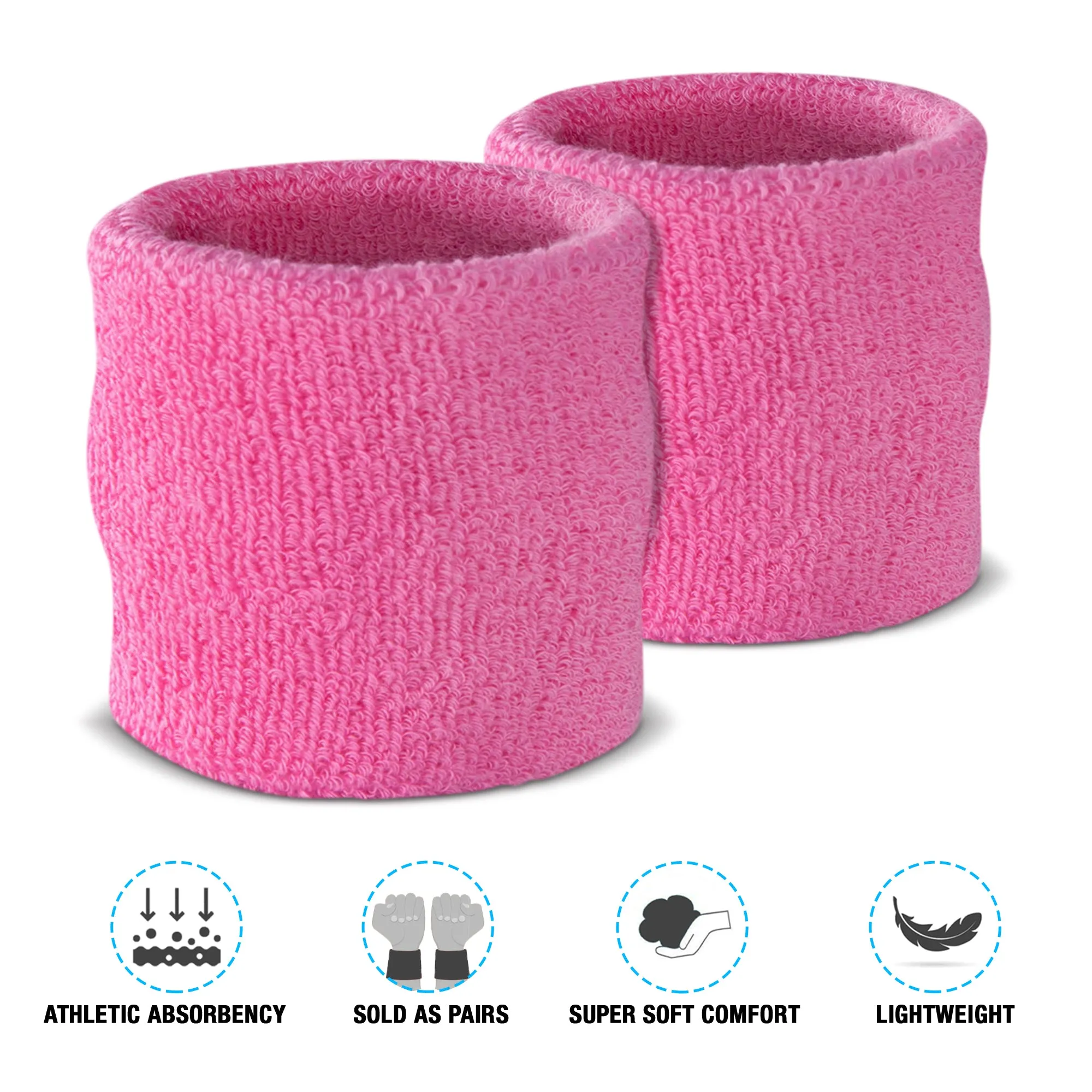 Premium Terry Cloth Cotton Wristband Pair