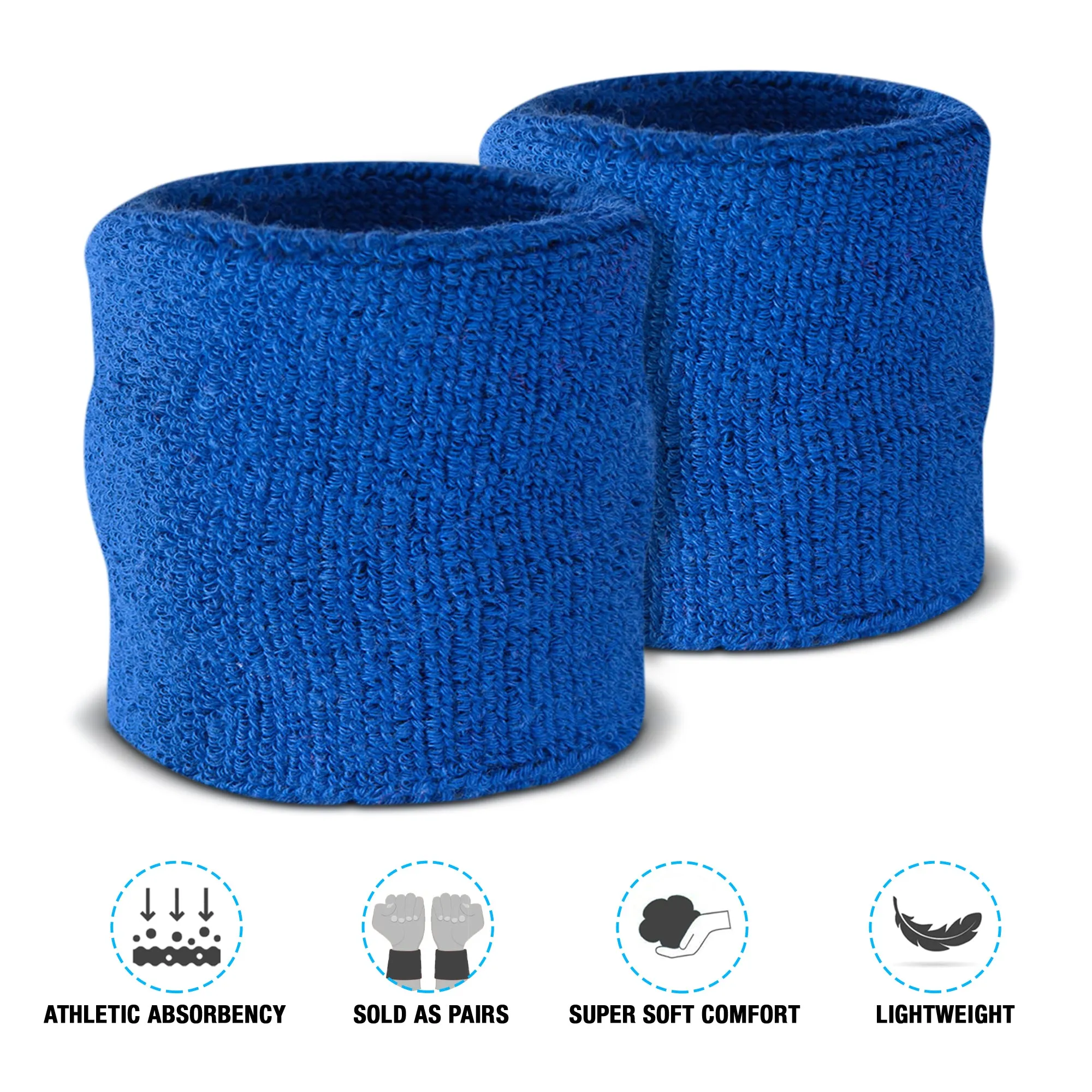 Premium Terry Cloth Cotton Wristband Pair