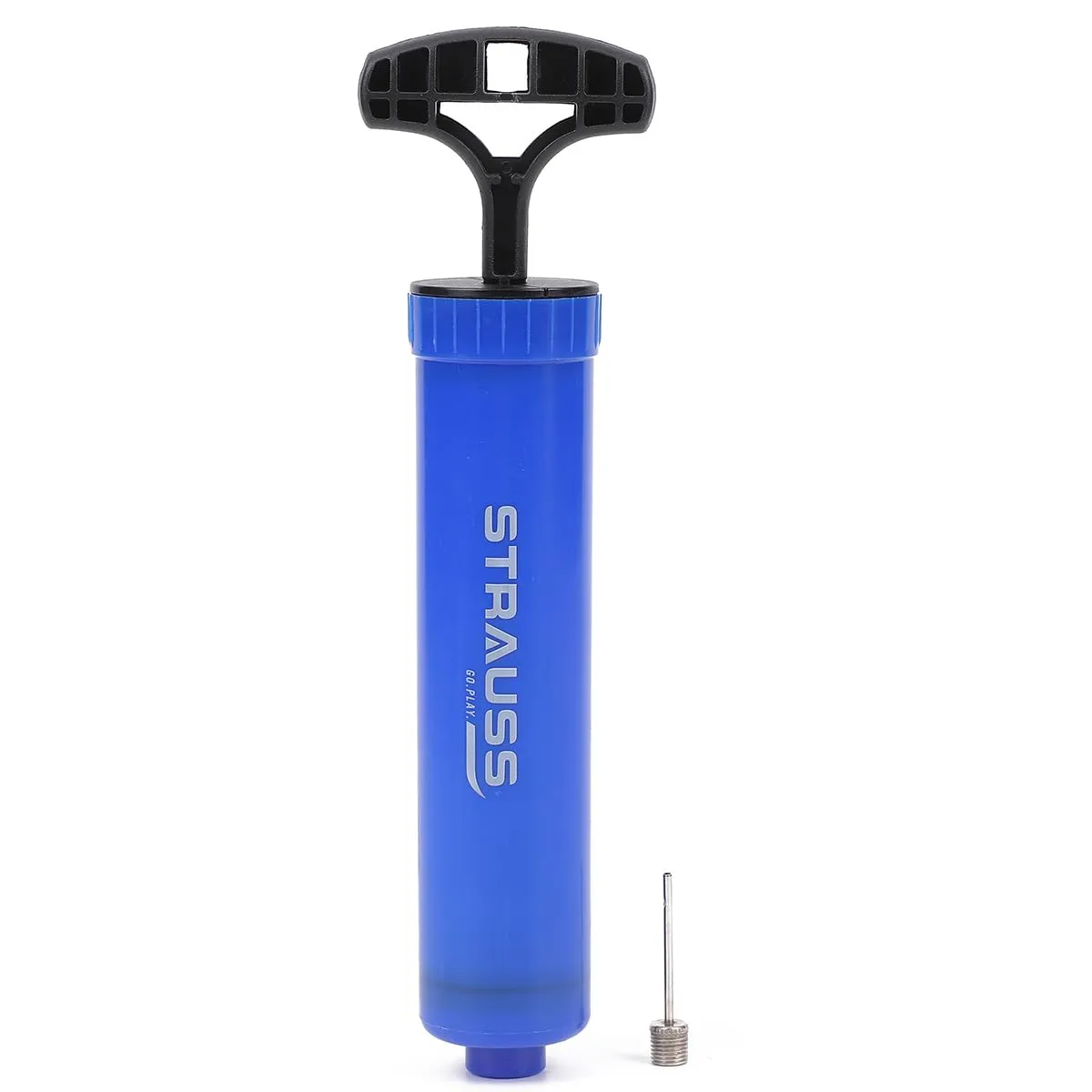 Strauss Air Pump for Sports | Suitable for Football, Volleyball, Basketball, Rugby, Soccer Ball, Other Inflatable Balls | Air Inflator with Stainless Steel Pin (1 pcs), (Blue)