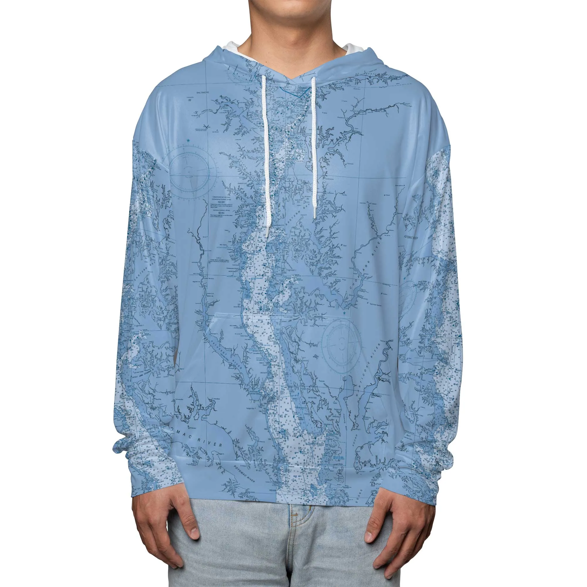 The Chesapeake Bay Blues Hooded Performance Sports Shirt