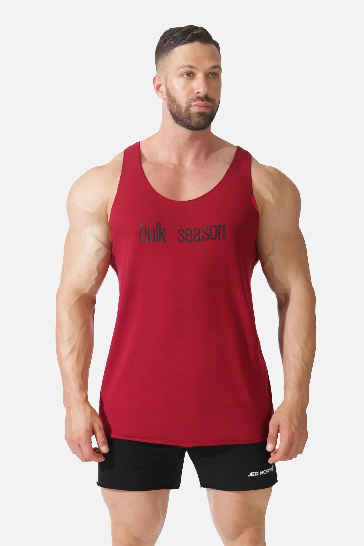 Training Raw-Edge Muscle Tank Top - Maroon Bulk Season