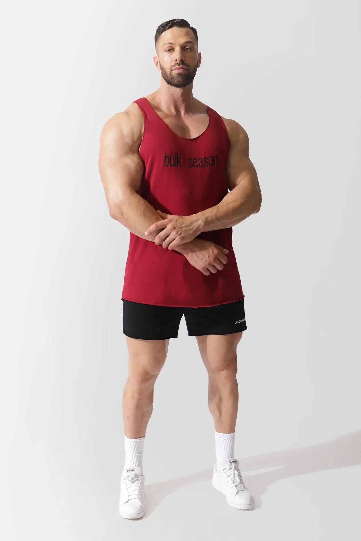 Training Raw-Edge Muscle Tank Top - Maroon Bulk Season