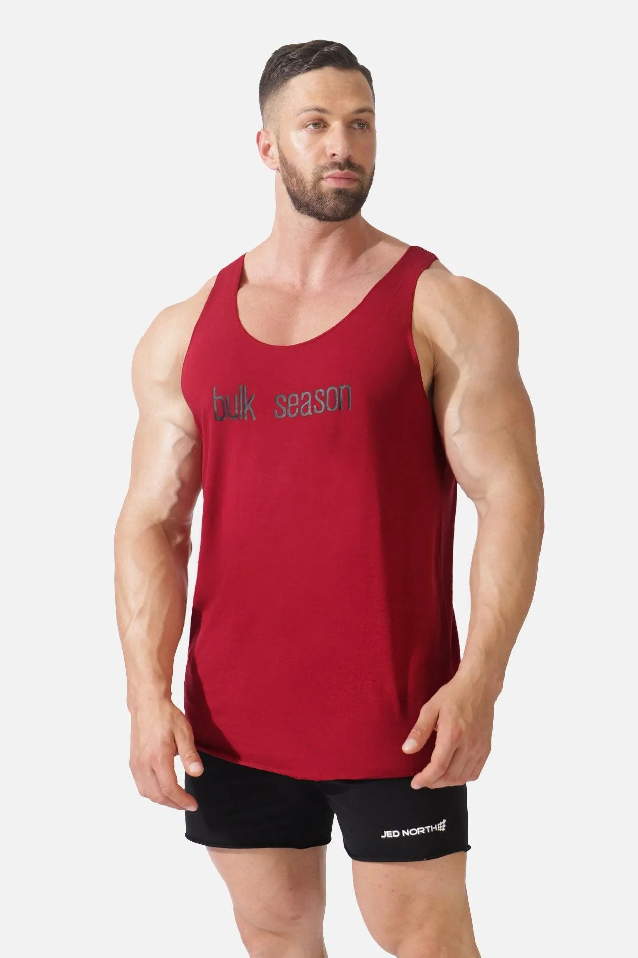 Training Raw-Edge Muscle Tank Top - Maroon Bulk Season