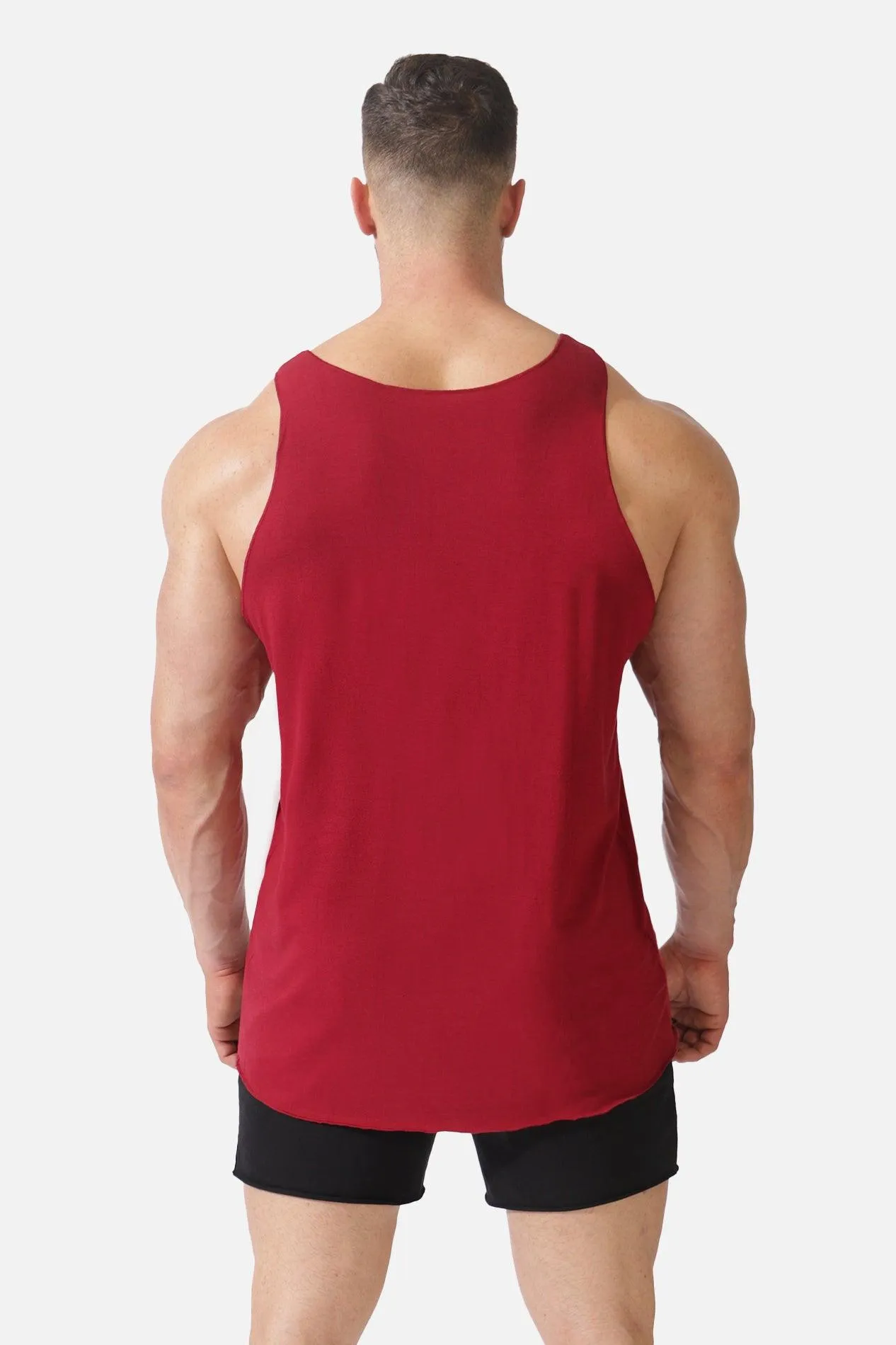 Training Raw-Edge Muscle Tank Top - Maroon Bulk Season