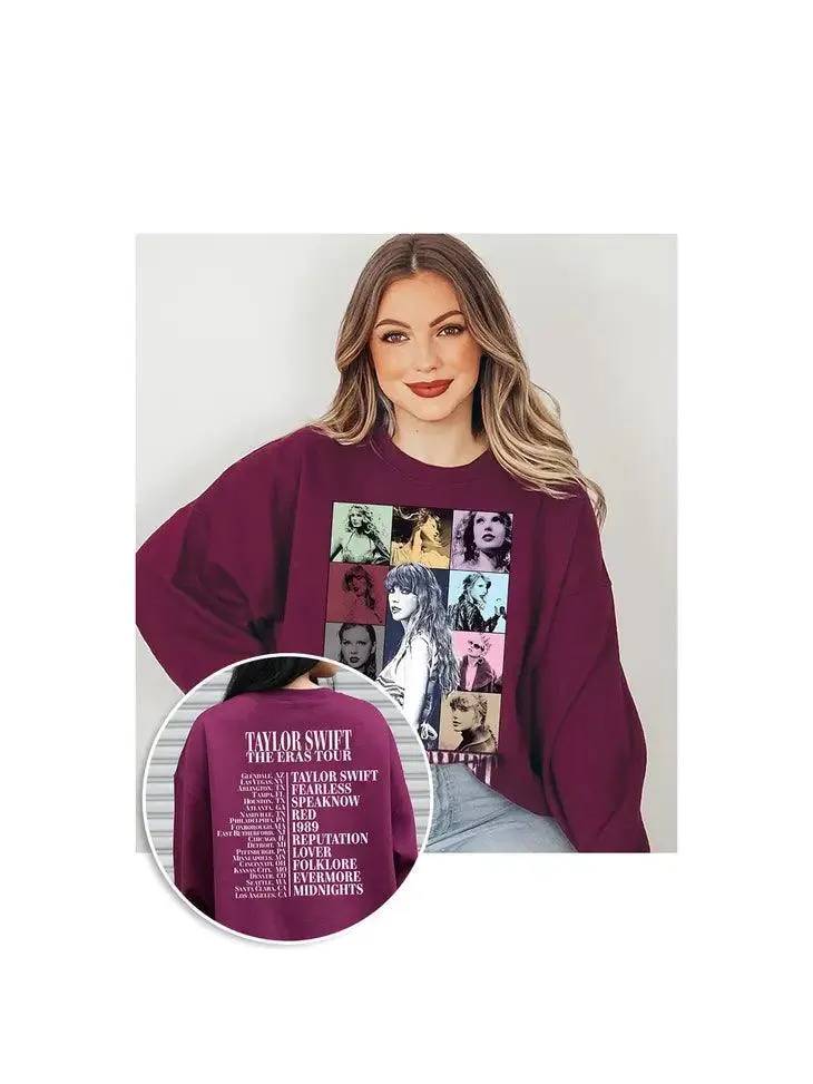 Unisex Sweatshirt | Taylor Swift The Eras Tour Maroon Sweatshirt | Colorbear