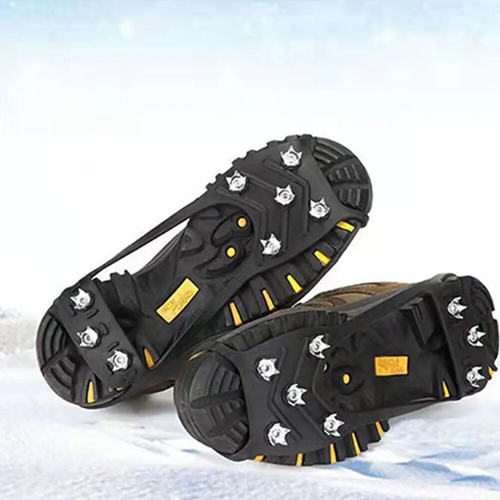 US 1-2 Pairs Ice Snow Grips Traction Cleats Shoes Anti Slip Cleats Boot Crampons