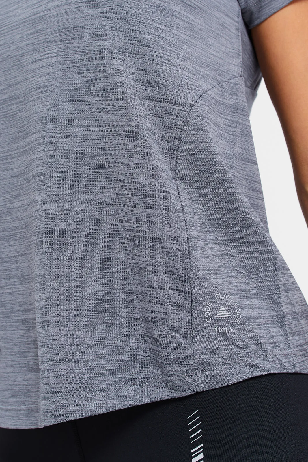 Women Grey Short Sleeve Performance T-Shirt