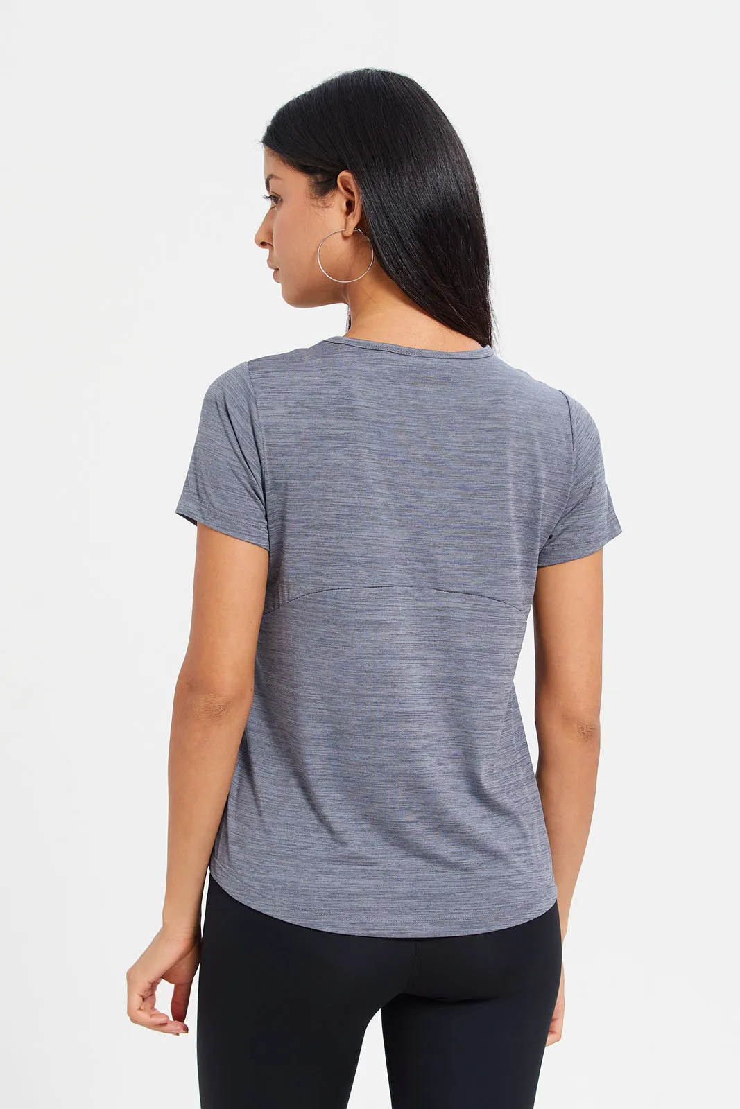 Women Grey Short Sleeve Performance T-Shirt